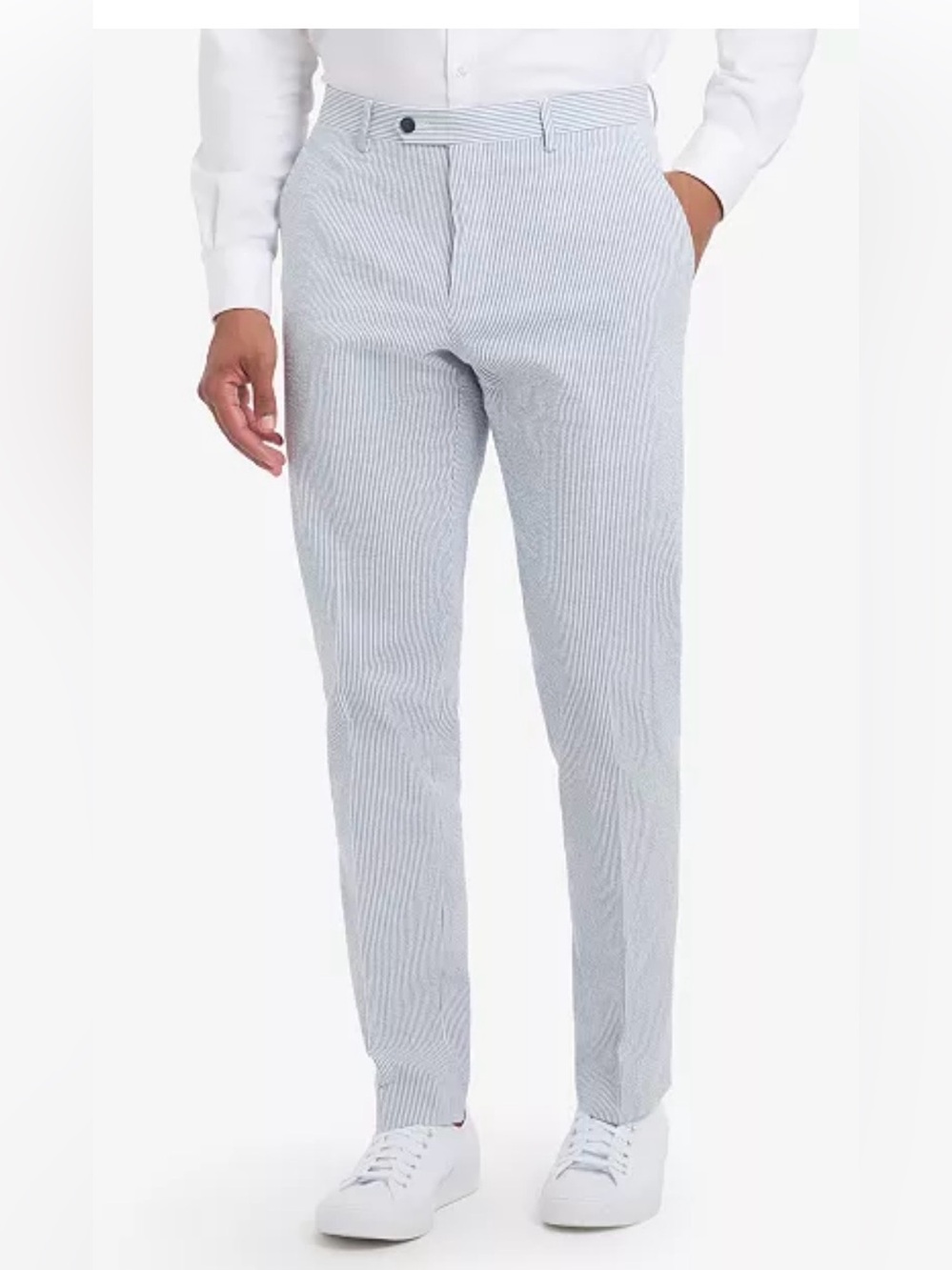 Light Blue Seersucker Dress Pants | Business Casual